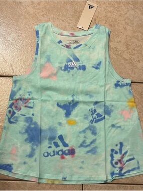 adidas Aqua Tie-Dye Tank with Multicolor Accents